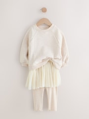 Neutral Sweatshirt Skirt and Leggings 2 Piece Set (3mths-7yrs) - Image 6 of 13