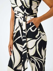 Roman Petite Leaf Print Stretch Jumpsuit - Imagen 5 de 5