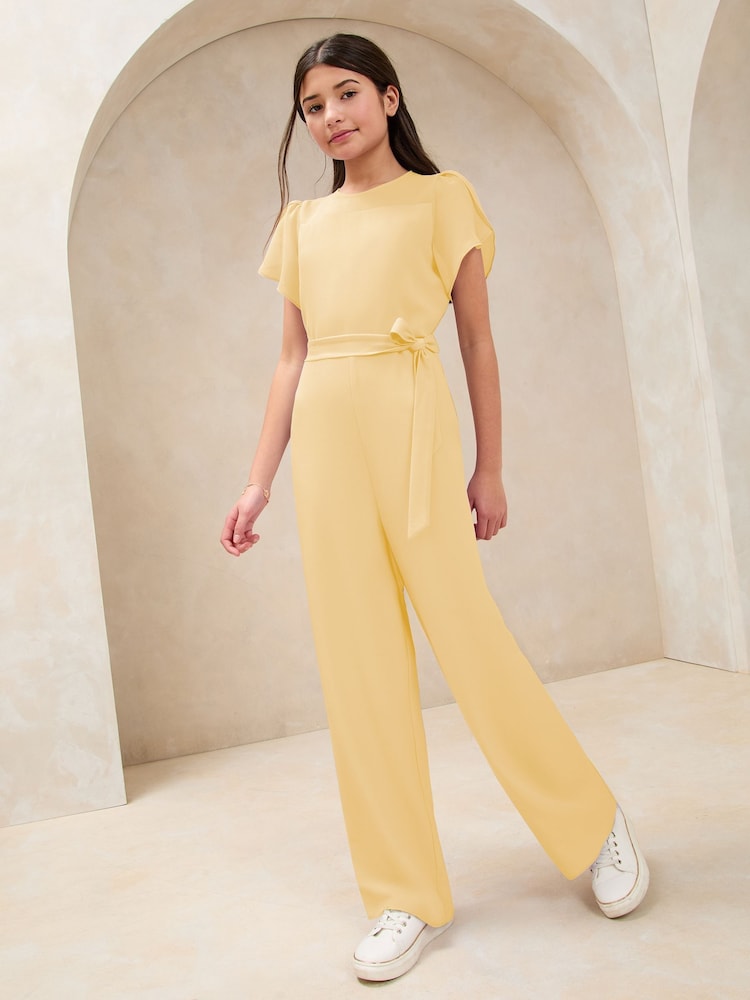 Buttermilch-Gelb - Lipsy – Jumpsuit mit Mesh-Einsatz (5–16 J.) - Bild 1 von 4 Buttermilch-Gelb - Lipsy – Jumpsuit mit Mesh-Einsatz (5–16 J.) - Bild 1 von 4