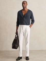 Reiss Midnight Navy West Merino Wool Button Through Cardigan - Image 3 of 6
