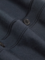 Reiss Midnight Navy West Merino Wool Button Through Cardigan - Image 6 of 6
