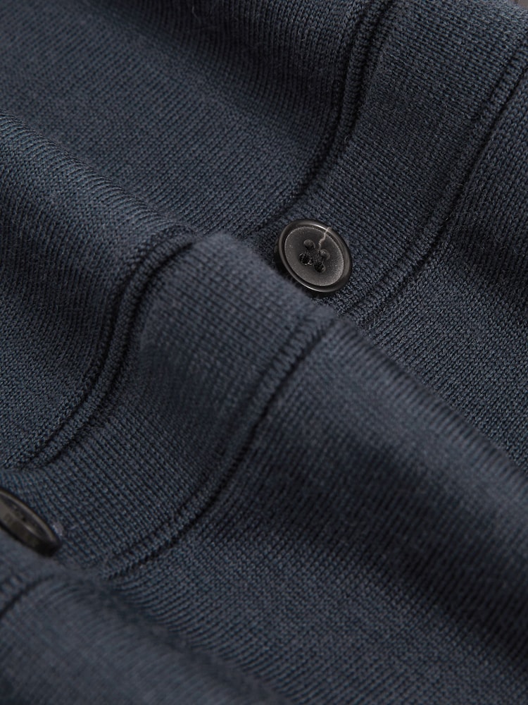 Reiss Midnight Navy West Merino Wool Button Through Cardigan - Image 6 of 6