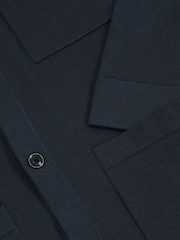 Reiss Midnight Navy Munich Merino Wool Button-Through Shirt - Image 5 of 5