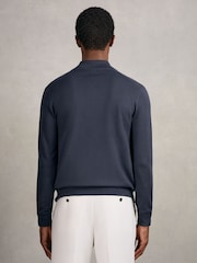 Reiss Midnight Navy Hampshire Merino Wool Zip Through Cardigan - Image 5 of 6
