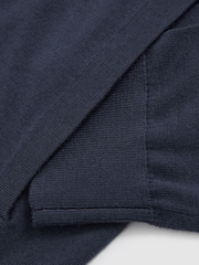 Reiss Midnight Navy Hampshire Merino Wool Zip Through Cardigan - Image 6 of 6