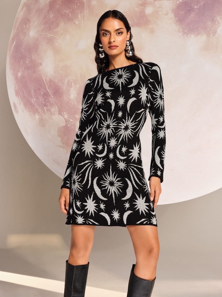 white christmas dresses Stunning Black Glitter Holiday Mini Dress – Perfect for Christmas and main image 0