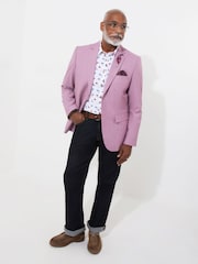 Joe Browns Purple Single Breasted Summer Blazer - Image 3 of 6