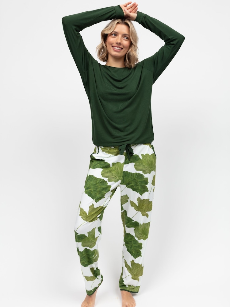 Cyberjammies Green Slouch Jersey Top and Printed Bottoms Pyjamas Set - Image 1 of 2 Cyberjammies Green Slouch Jersey Top and Printed Bottoms Pyjamas Set - Image 1 of 2