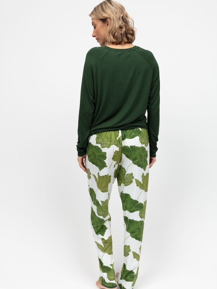 Cyberjammies Green Slouch Jersey Top and Printed Bottoms Pyjamas Set - Image 2 of 2 Cyberjammies Green Slouch Jersey Top and Printed Bottoms Pyjamas Set - Image 2 of 2