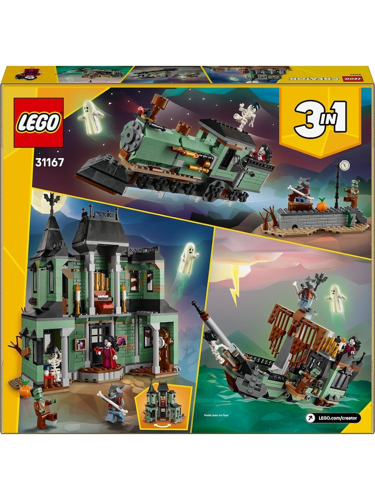 LEGO Creator 3-in-1 Haunted Mansion House Building Toy Rebuilds into a Ship or a Train Set 31167 - Image 8 of 8