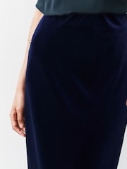 Navy Velvet Column Skirt - Image 4 of 7