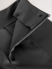 Black Faux Leather Pencil Skirt - Image 7 of 8