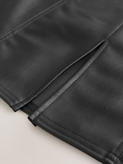 Black Faux Leather Pencil Skirt - Image 8 of 8