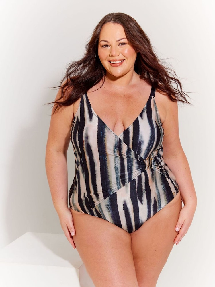 Seaspray Brown Tanami Mock Wrap Swimsuit - Image 1 of 5