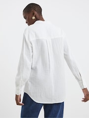 JD Williams White 100% Cotton Relaxed Shirt - Image 2 of 4