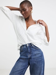 JD Williams White 100% Cotton Relaxed Shirt - Image 3 of 4