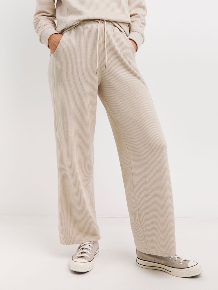 JD Williams Natural Soft Touch Wide Leg Joggers - Image 1 of 4
