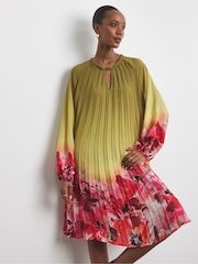 Joanna Hope Green Pleated Shift Dress - Image 3 of 4