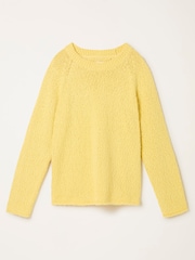 FatFace Sophia Yellow Knitted Slub Jumper - Image 5 of 5