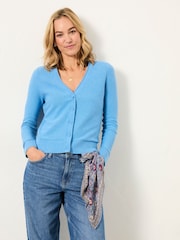 FatFace Lucee Mid Blue Knitted Cardigan - Image 1 of 5