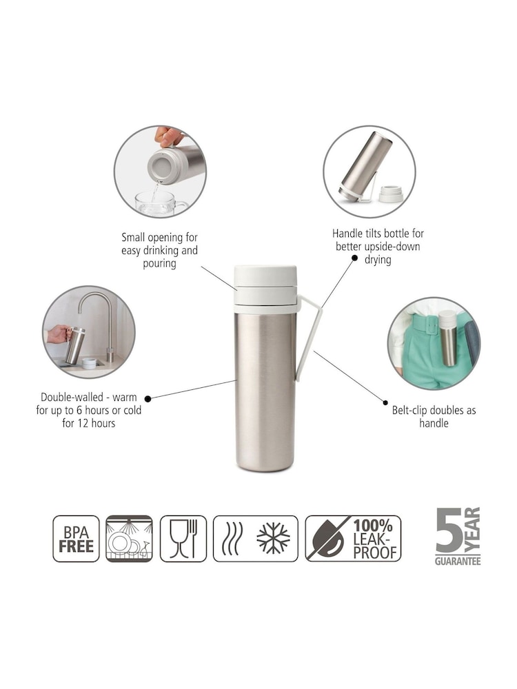 Brabantia Light Grey Make & Take Insulated Flask - Image 2 of 6
