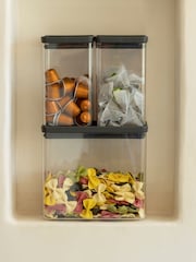 Brabantia Set of 3 Dark Grey Tasty + Stackable Canisters - Image 1 of 5
