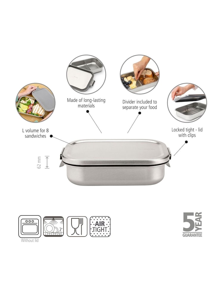 Brabantia Matt Steel Make & Take Lunch Box Stainless Steel - Image 2 of 6