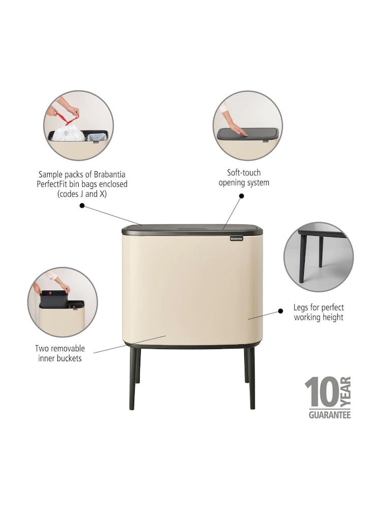 Brabantia Soft Beige Bo Touch Bin 1123L - Image 2 of 6