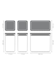 Brabantia Set of 3 Light Grey Tasty + Stackable Canisters - Image 6 of 6