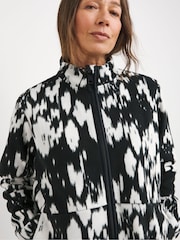JD Williams Black Fleece Longline Zip Through Jacket - Image 3 of 4