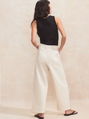 Ro&Zo Cream Denim Drawstring Waist 100% Cotton Jeans - Image 5 of 5