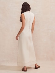 Ro&Zo Cream Denim V-Neck Maxi Dress - Image 5 of 7