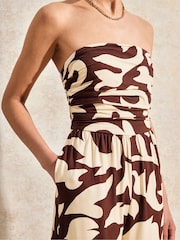 Ro&Zo Brown Print Bandeau Jumpsuit - Image 5 of 6