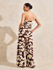 Ro&Zo Brown Print Bandeau Jumpsuit - Image 6 of 6