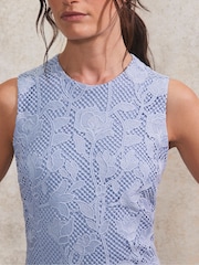 Ro&Zo Blue Petite Lace Column Dress - Image 3 of 4