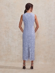 Ro&Zo Blue Petite Lace Column Dress - Image 4 of 4