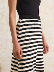 Ro&Zo Black Stripe Knit Midi Skirt - Image 3 of 5