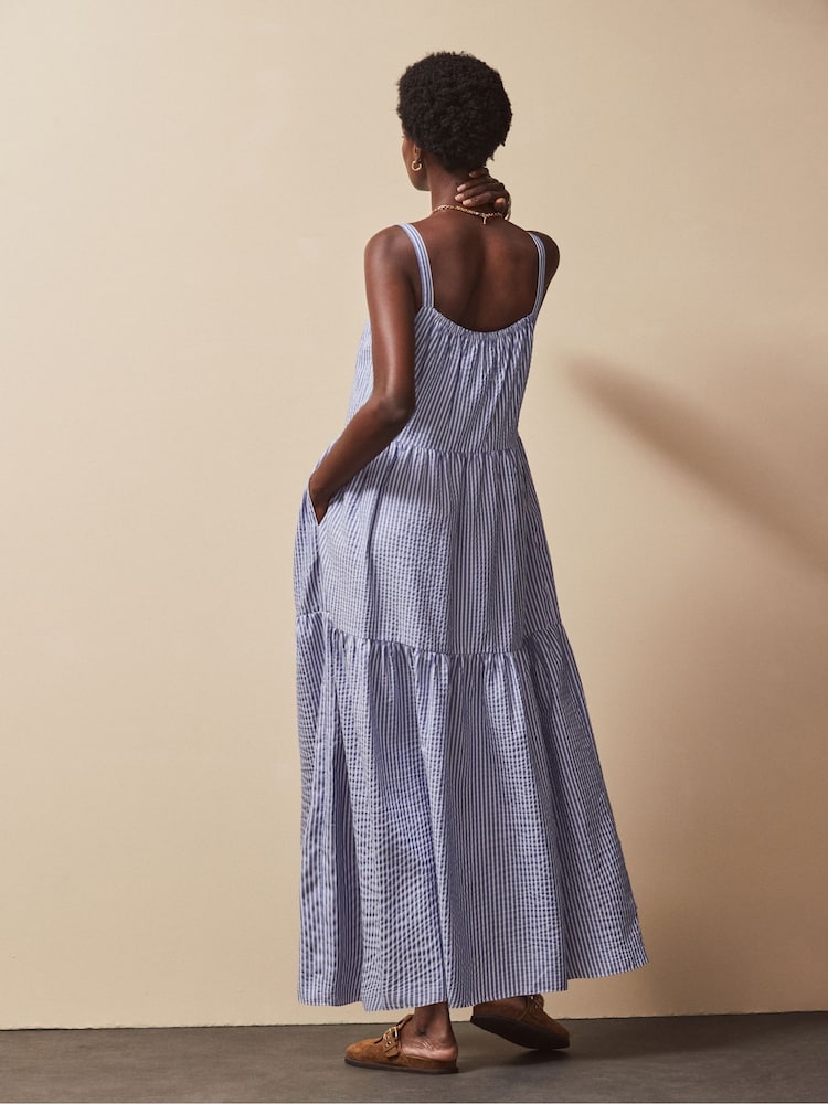 Ro&Zo Blue Stripe Tiered Dress - Image 3 of 3