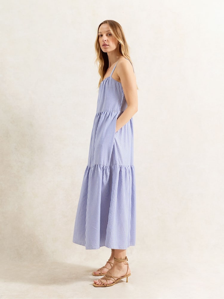 Ro&Zo Blue Stripe Tiered Dress - Image 4 of 4
