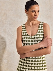 Ro&Zo Green Petite Stripe Knit Scoop Neck Dress - Image 2 of 3