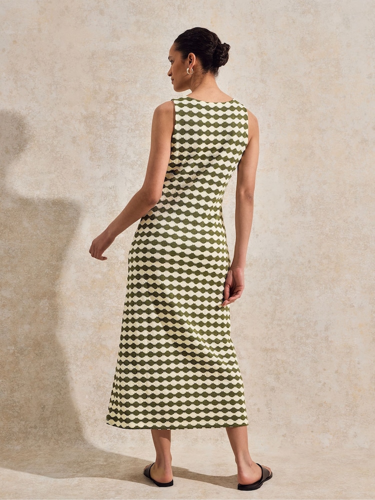Ro&Zo Green Petite Stripe Knit Scoop Neck Dress - Image 3 of 3