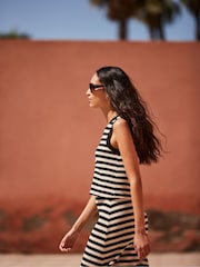 Ro&Zo Black Stripe Knit Shell Top - Image 2 of 7