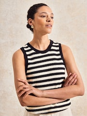 Ro&Zo Black Stripe Knit Shell Top - Image 4 of 7