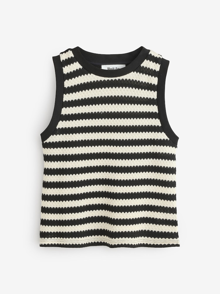 Ro&Zo Black Stripe Knit Shell Top - Image 7 of 7