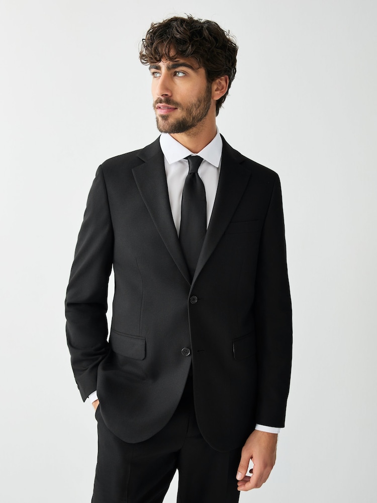 Black Tailored Fit Textured Suit Jacket - Image 1 of 10 Black Tailored Fit Textured Suit Jacket - Image 1 of 10