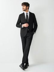 Black Tailored Fit Textured Suit Jacket - Image 2 of 10