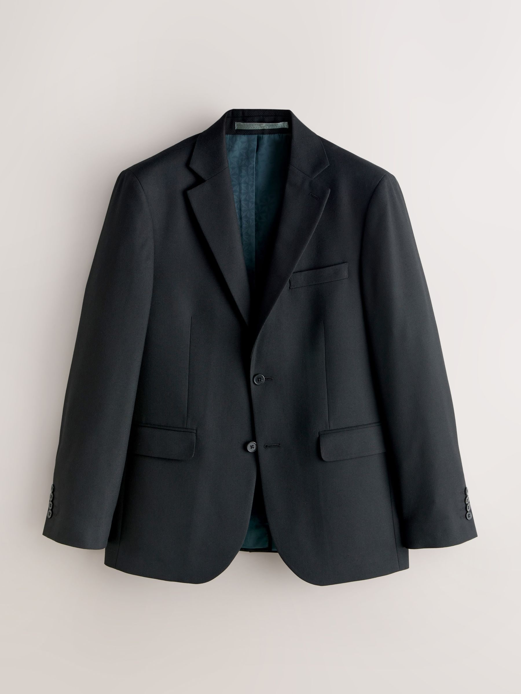 Buy Black Tailored Fit Textured Suit Jacket from the Next UK