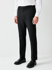 Black Tailored Fit Textured Suit Trousers - Image 1 of 10