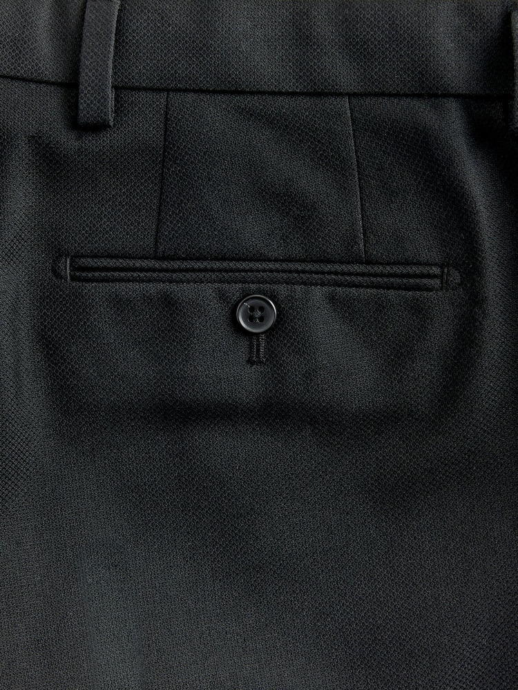 Black Tailored Fit Textured Suit Trousers - Image 10 of 10