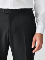 Black Tailored Fit Textured Suit Trousers - Image 4 of 10